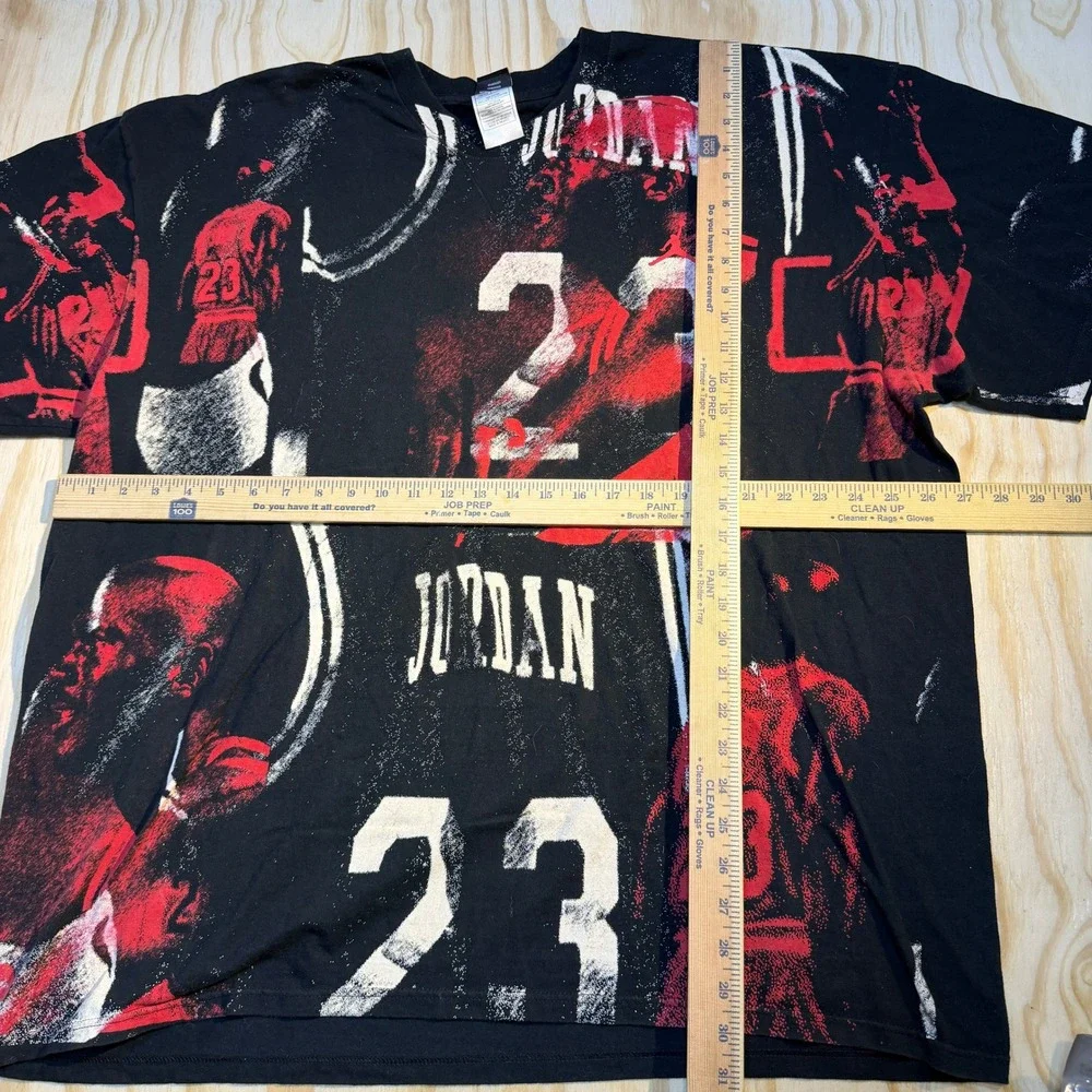 Jordan Men's Michael Jordan 23 All Over Print Graphic T-Shirt Black Red Size XXL